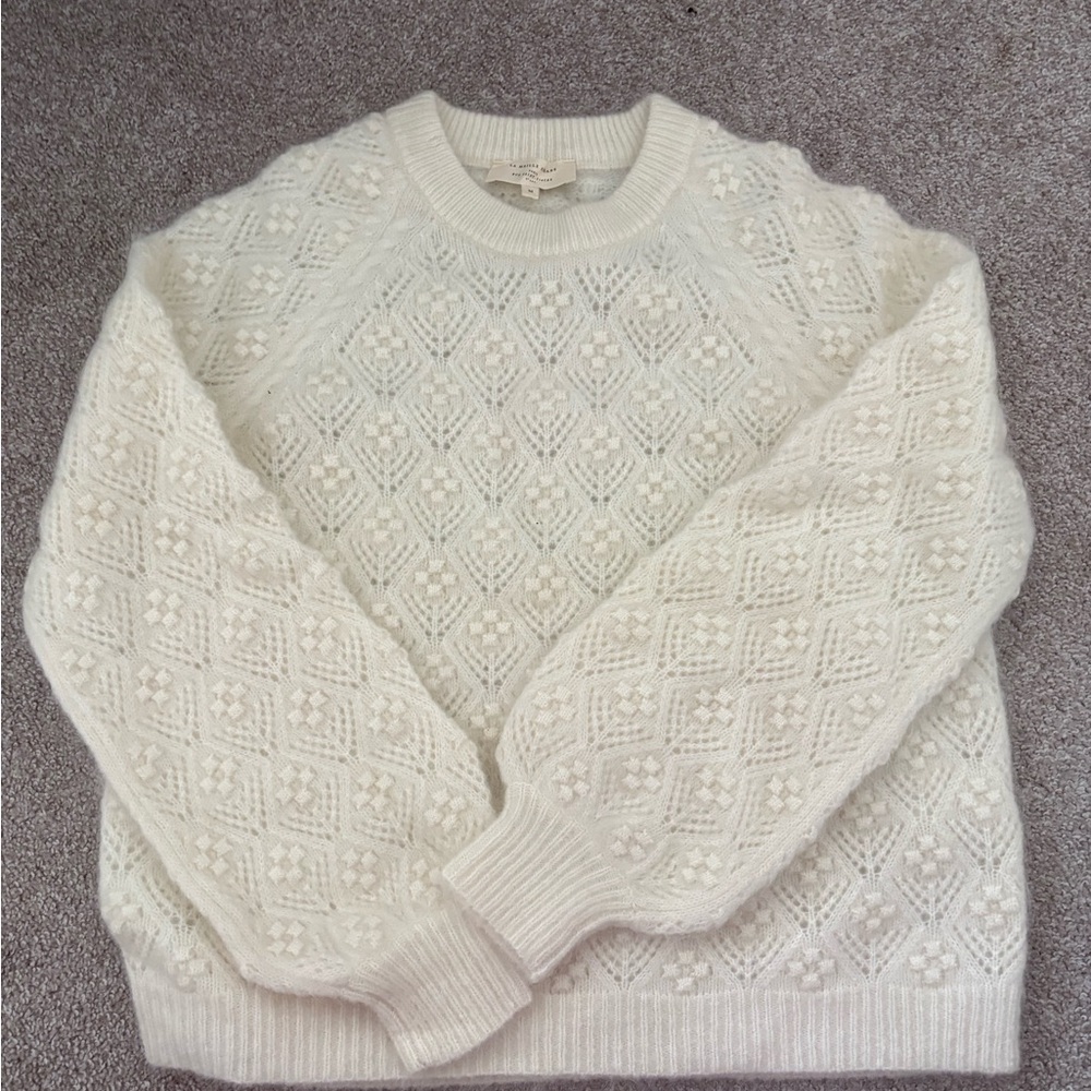 Sézane White Knit Sweater